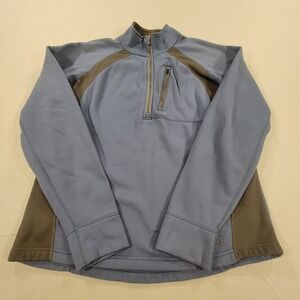 REI‎ Quarter Zip Fleece Pullover Jacket Blue Black Mens Large Outdoor Gorpcore